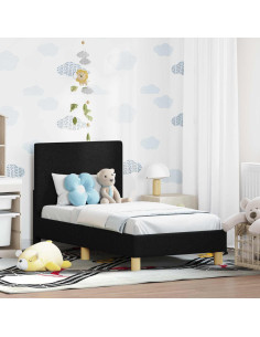 Struttura letto per bambini con testata Nero 70 x 140 cm