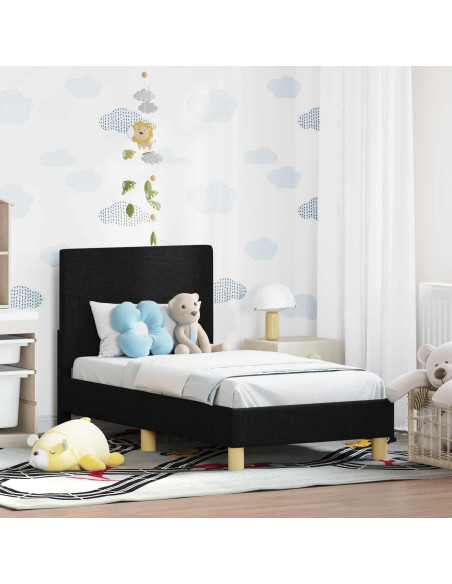 Struttura letto per bambini con testata Nero 70 x 140 cm