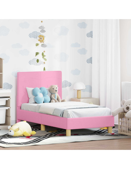 Struttura letto per bambini con testata Rosa 70 x 140 cm