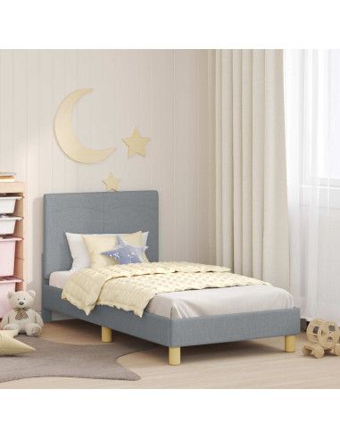 Struttura letto bambini con testata Grigio chiaro 80 x 160 cm