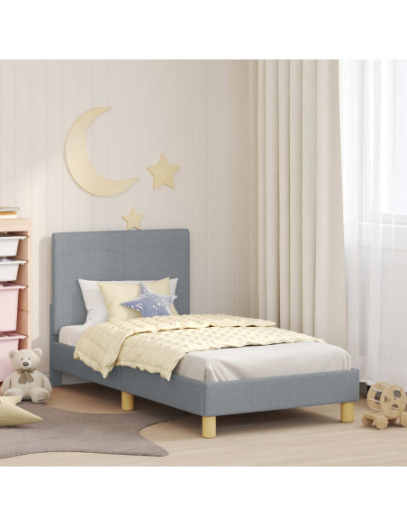 Struttura letto bambini con testata Grigio chiaro 80 x 160 cm
