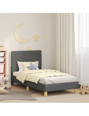 Struttura letto bambini con testata Grigio scuro 80 x 160 cm