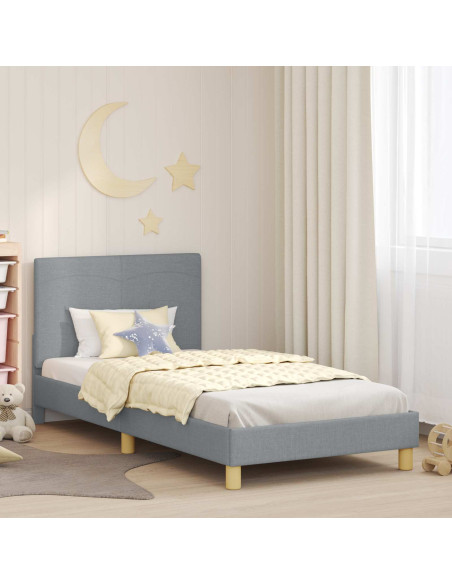 Struttura letto bambini con testata Grigio chiaro 90 x 190 cm