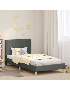 Struttura letto bambini con testata Grigio scuro 90 x 190 cm