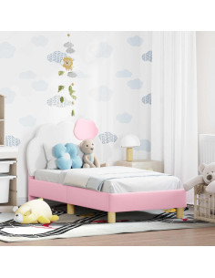 Struttura letto per bambini con testata Rosa 70 x 140 cm PU