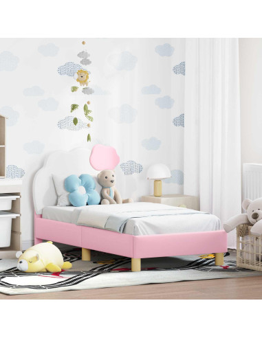 Struttura letto per bambini con testata Rosa 70 x 140 cm PU