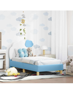 Struttura letto per bambini con testata Blu 70 x 140 cm PU