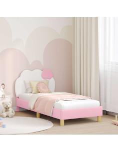 Struttura letto bambini con testata Rosa 80 x 160 cm PU