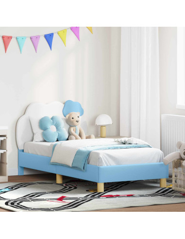Struttura letto bambini con testata Blu 80 x 160 cm PU