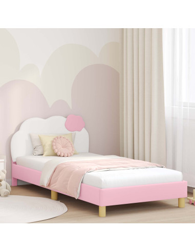 Struttura letto bambini con testata Rosa 90 x 190 cm PU