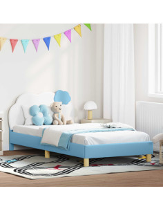 Struttura letto bambini con testata Blu 90 x 200 cm PU