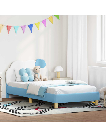 Struttura letto bambini con testata Blu 90 x 200 cm PU