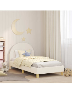 Struttura letto bambini con testata Crema 80 x 160 cm