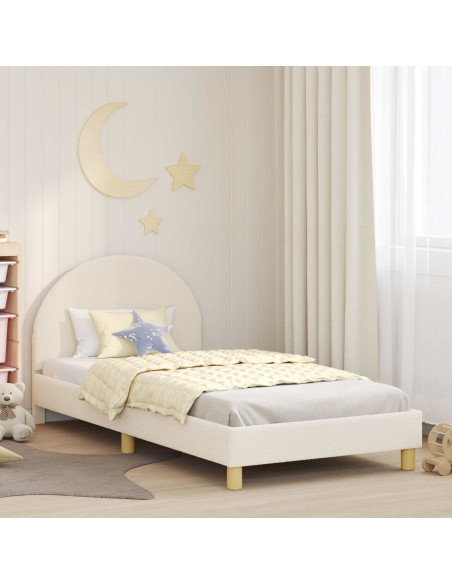 Struttura letto bambini con testata Crema 90 x 190 cm