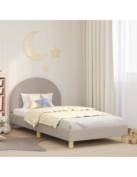 Struttura letto bambini con testata Grigio chiaro 90 x 190 cm