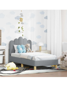 Struttura letto per bambini con testata Grigio chiaro Tessuto