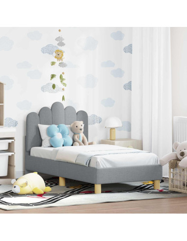Struttura letto per bambini con testata Grigio chiaro Tessuto