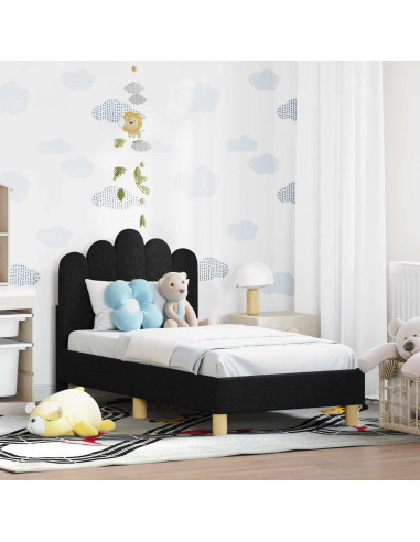 Struttura letto per bambini con testata Nero 70 x 140 cm