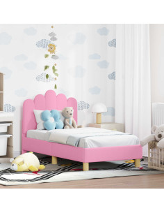 Struttura letto per bambini con testata Rosa 70 x 140 cm