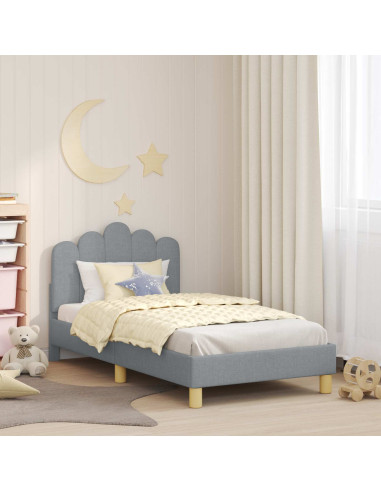 Struttura letto bambini con testata Grigio chiaro 80 x 160 cm
