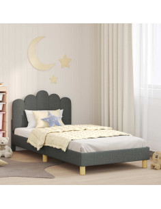 Struttura letto bambini con testata Grigio scuro 80 x 200 cm