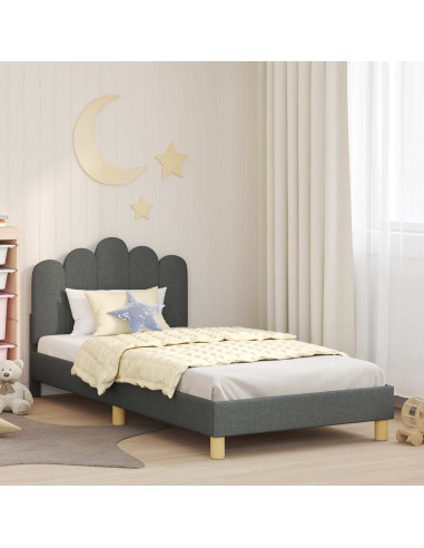 Struttura letto bambini con testata Grigio scuro 80 x 200 cm