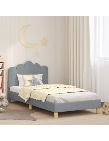 Struttura letto bambini con testata Grigio chiaro 90 x 190 cm