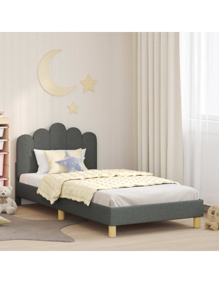 Struttura letto bambini con testata Grigio scuro 90 x 200 cm