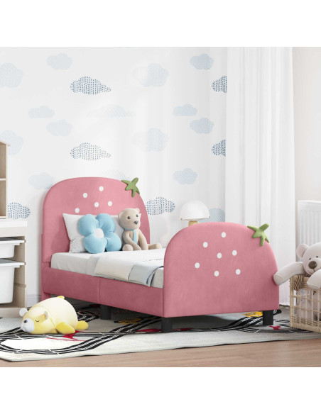 Struttura letto per bambini con testata Rosa 70 x 140 cm