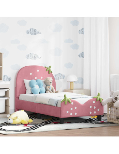 Struttura letto per bambini con testata Rosa 70 x 140 cm
