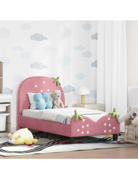 Struttura letto per bambini con testata Rosa 70 x 140 cm