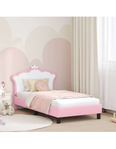 Struttura letto bambini con testata Rosa 80 x 160 cm PU