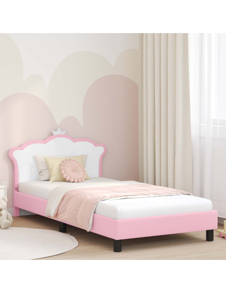 Struttura letto bambini con testata Rosa 80 x 200 cm PU
