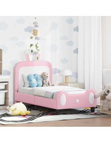 Struttura letto per bambini con testata Rosa 70 x 140 cm PU