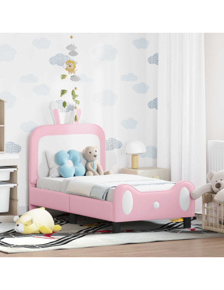 Struttura letto per bambini con testata Rosa 70 x 140 cm PU