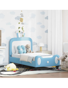 Struttura letto per bambini con testata Blu 70 x 140 cm PU