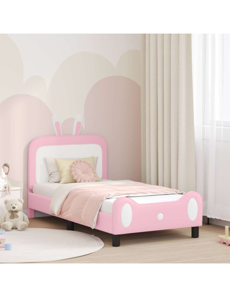 Struttura letto bambini con testata Rosa 80 x 160 cm PU