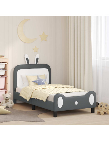 Struttura letto bambini con testata Grigio chiaro 80 x 160 cm