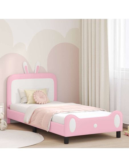Struttura letto bambini con testata Rosa 80 x 200 cm PU