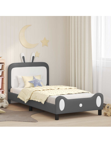 Struttura letto bambini con testata Grigio chiaro 90 x 190 cm