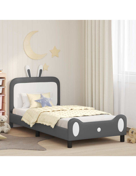 Struttura letto bambini con testata Grigio chiaro 90 x 200 cm