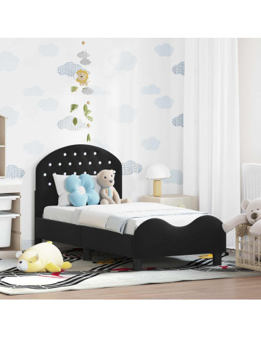 Struttura letto per bambini con testata Nero 70 x 140 cm
