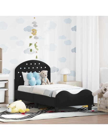 Struttura letto per bambini con testata Nero 70 x 140 cm