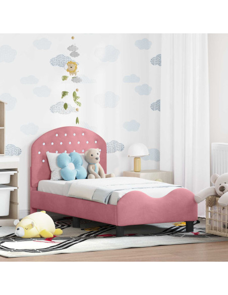 Struttura letto per bambini con testata Rosa 70 x 140 cm