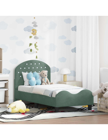 Struttura letto per bambini con testata Verde Mare 70 x 140 cm