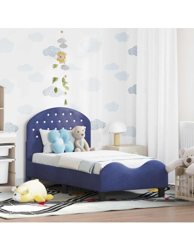 Struttura letto per bambini con testata Blu Polizia 70 x 140 cm