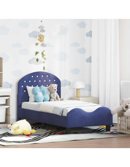 Struttura letto per bambini con testata Blu Polizia 70 x 140 cm