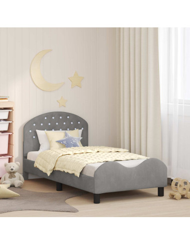 Struttura letto bambini con testata Grigio chiaro 80 x 160 cm