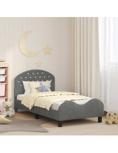 Struttura letto bambini con testata Grigio scuro 80 x 160 cm