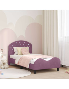 Struttura letto bambini con testata Viola 80 x 160 cm Velluto